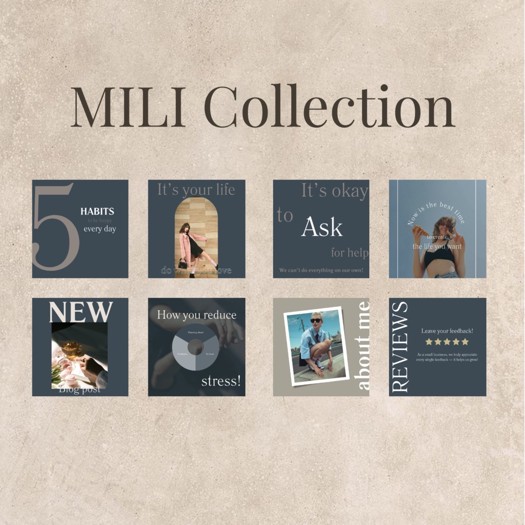 100枚Instagram(ニュアンスデザイン)テンプレート