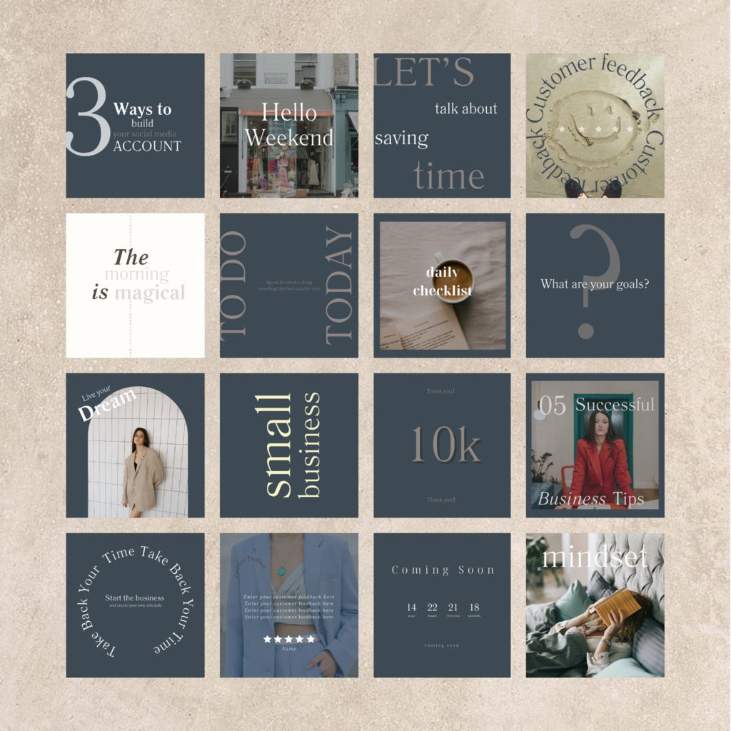 100枚Instagram(ニュアンスデザイン)テンプレート