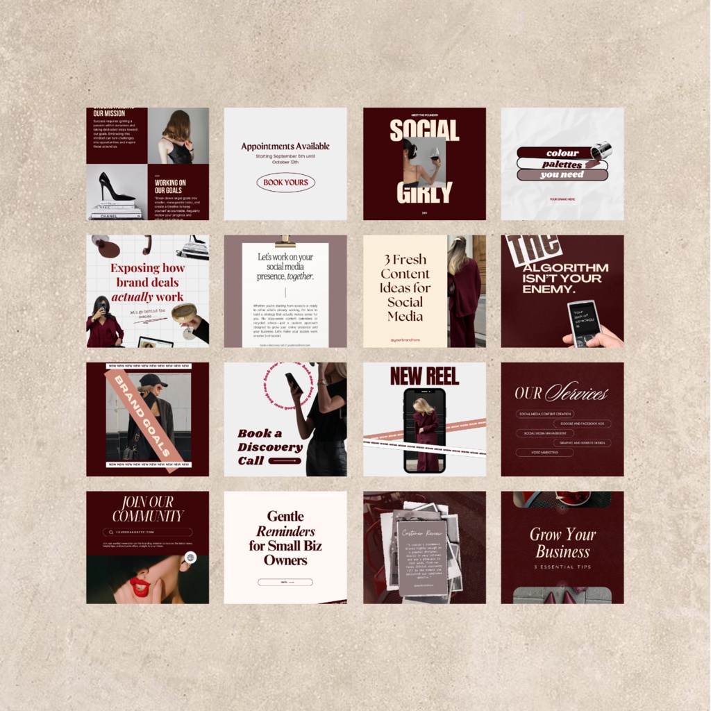 50枚Instagram(ニュアンスデザイン)テンプレートセット