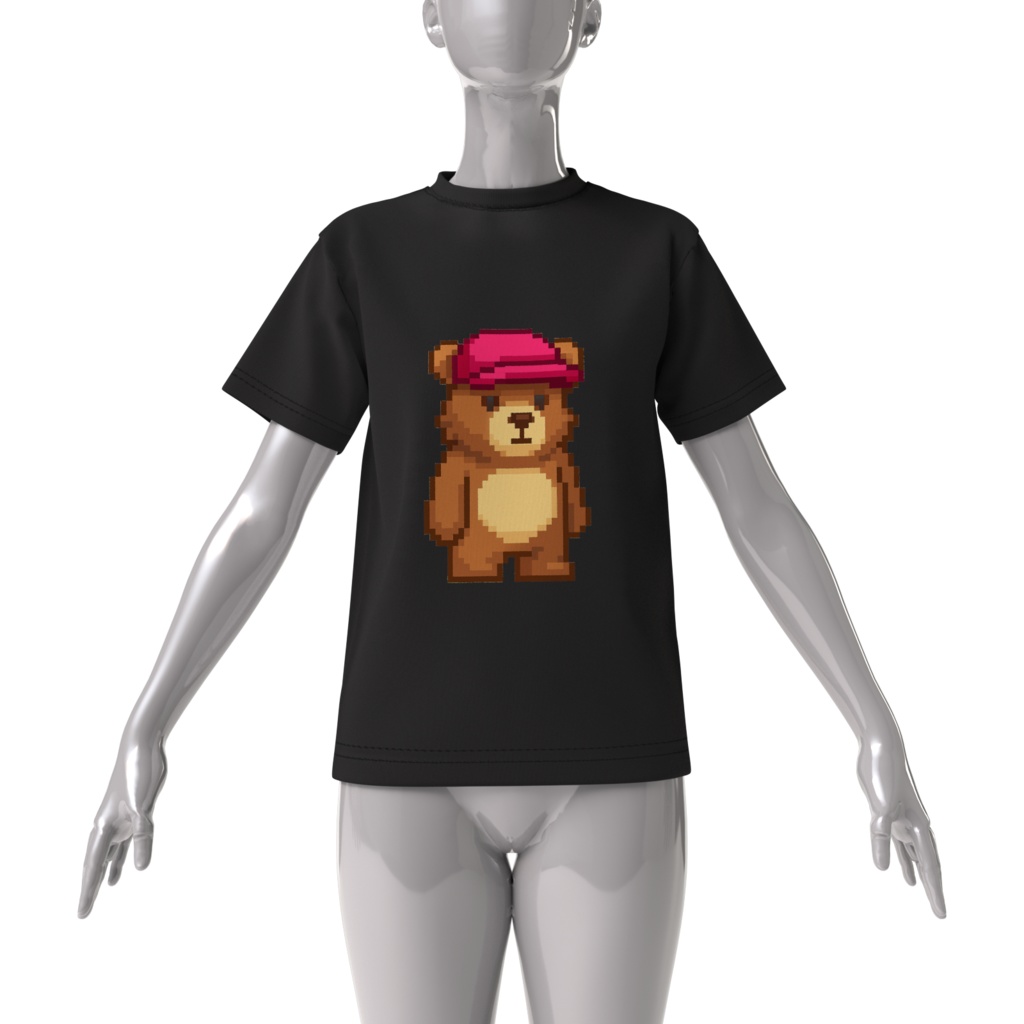 pink cap くまちゃん(ブラック)