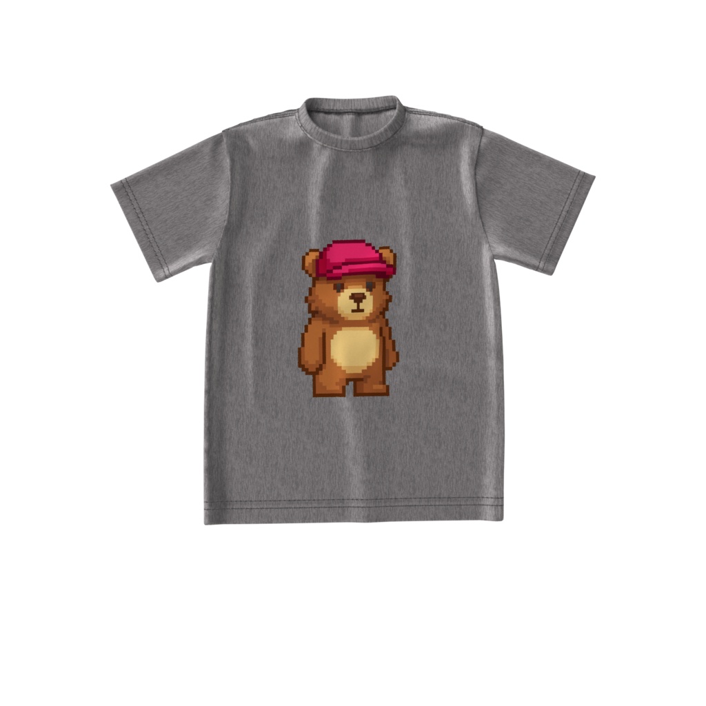 pink cap くまちゃん(グレー)