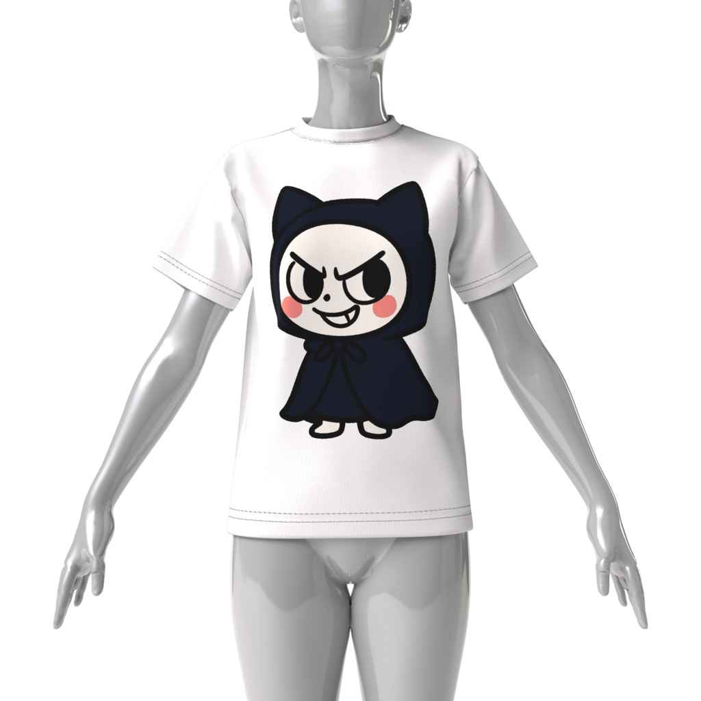 Mysterious Cat with a Navy Hood (ホワイト)