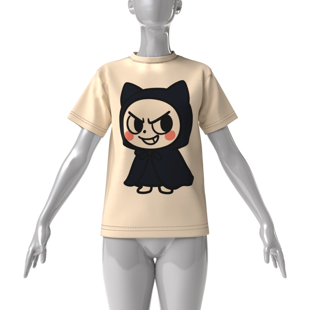 Mysterious Navy-Hooded Cat (サンドベージュ)