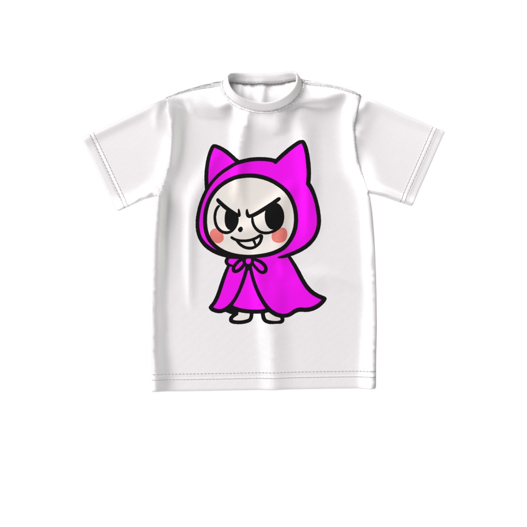 Mysterious pink-Hooded Cat (ホワイト)