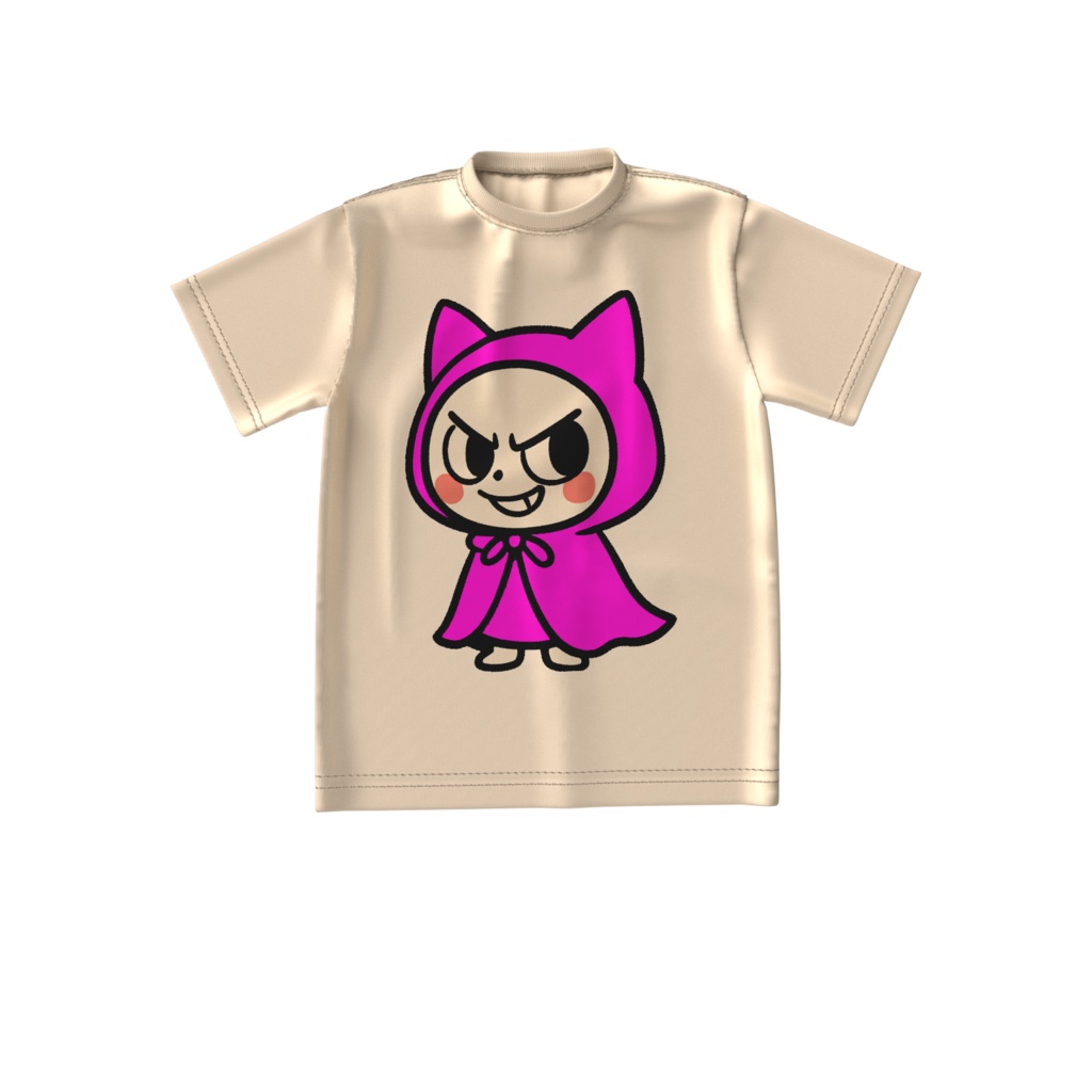 Mysterious pink-Hooded Cat (サンドベージュ)