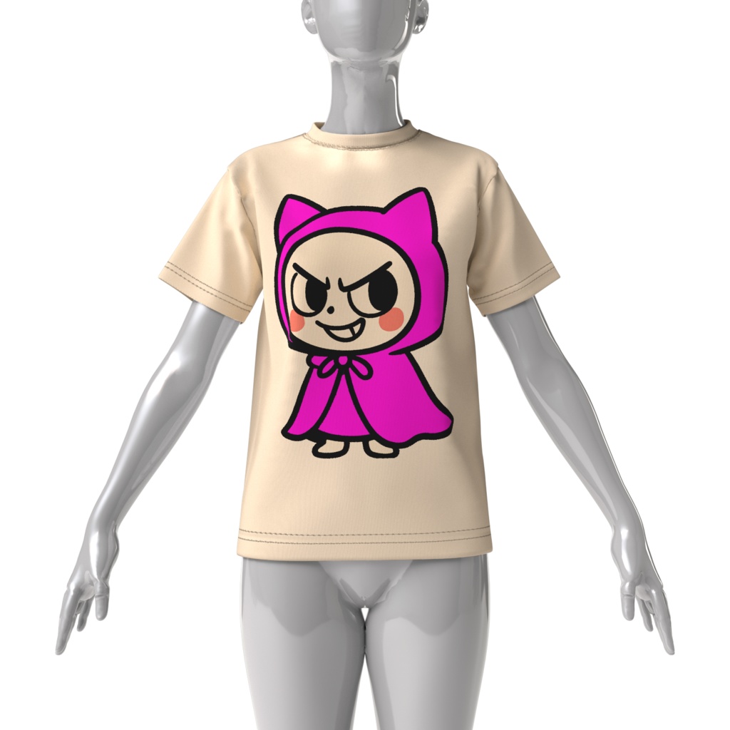 Mysterious pink-Hooded Cat (サンドベージュ)