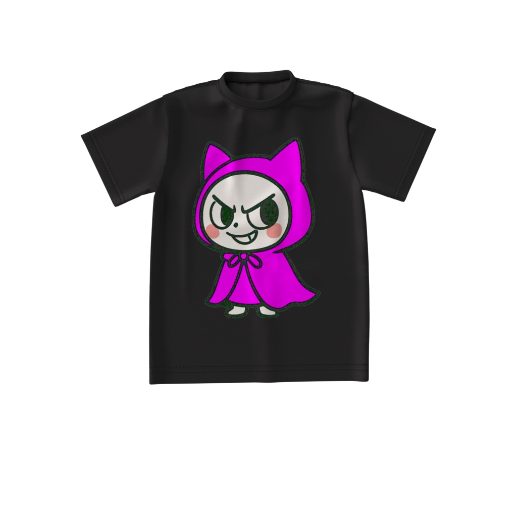 Mysterious pink-Hooded Cat (ブラック)