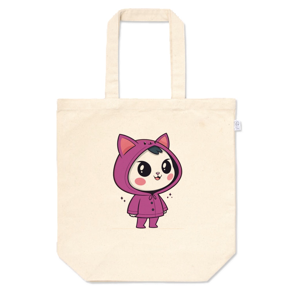 ねこ耳フードの謎生物くん トートバッグ