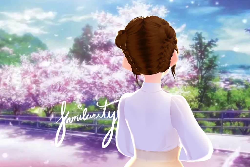 [VRoid] French Braid Space Buns Hair Preset