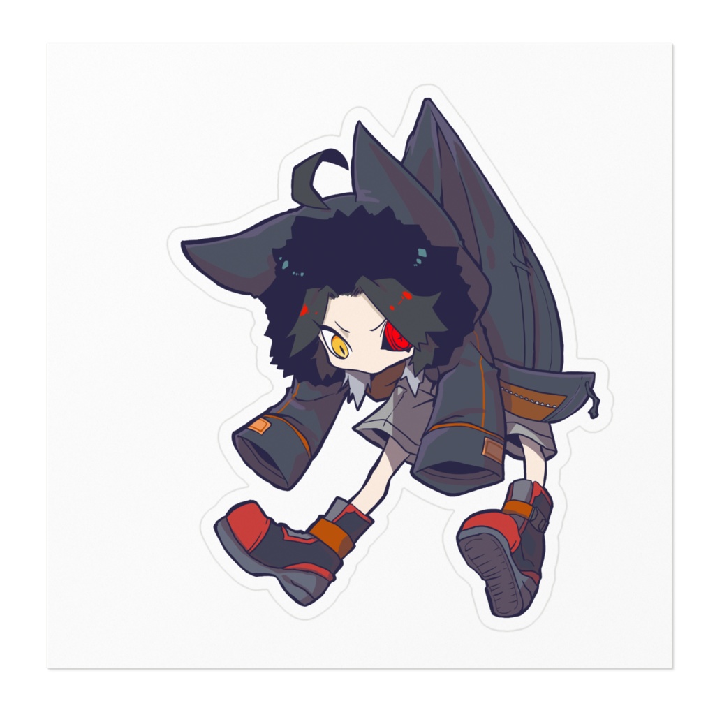 ステッカー オリジナルキャラクター「双子 弟 猫耳パーカーver」