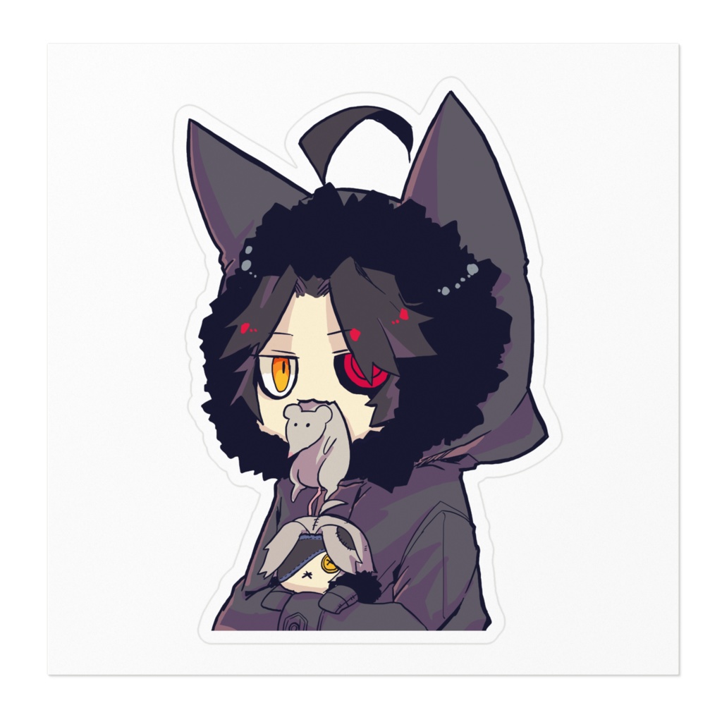 ステッカー オリジナルキャラクター「双子 弟 猫耳パーカーver」