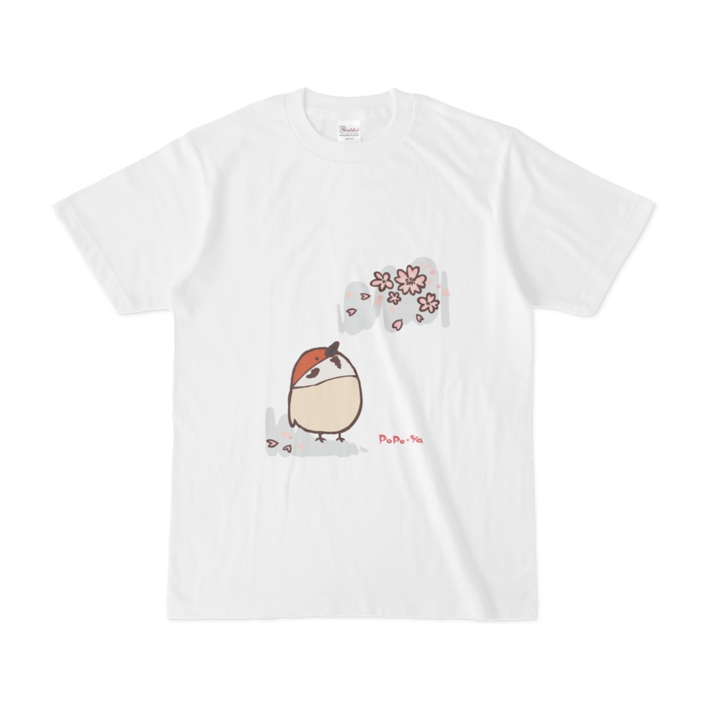 Tシャツ　すずめのお花見