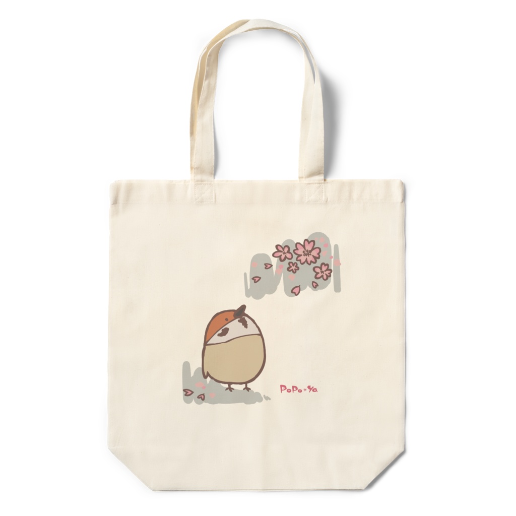 エコバッグ　すずめのお花見