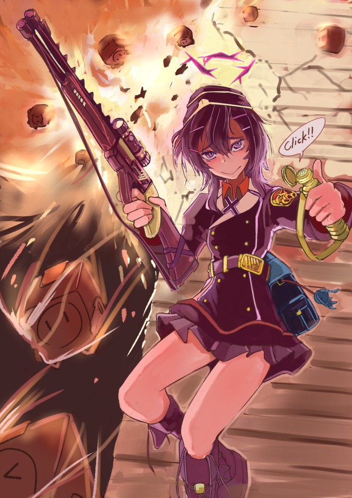 伊草ハルカ(BlueArchive)カラーTシャツ黒