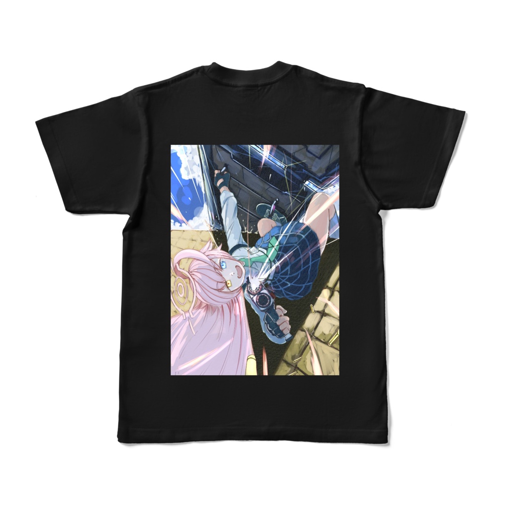 小鳥遊ホシノ(BlueArchive)カラーTシャツ黒 - みやまくわがたのグッズ - BOOTH