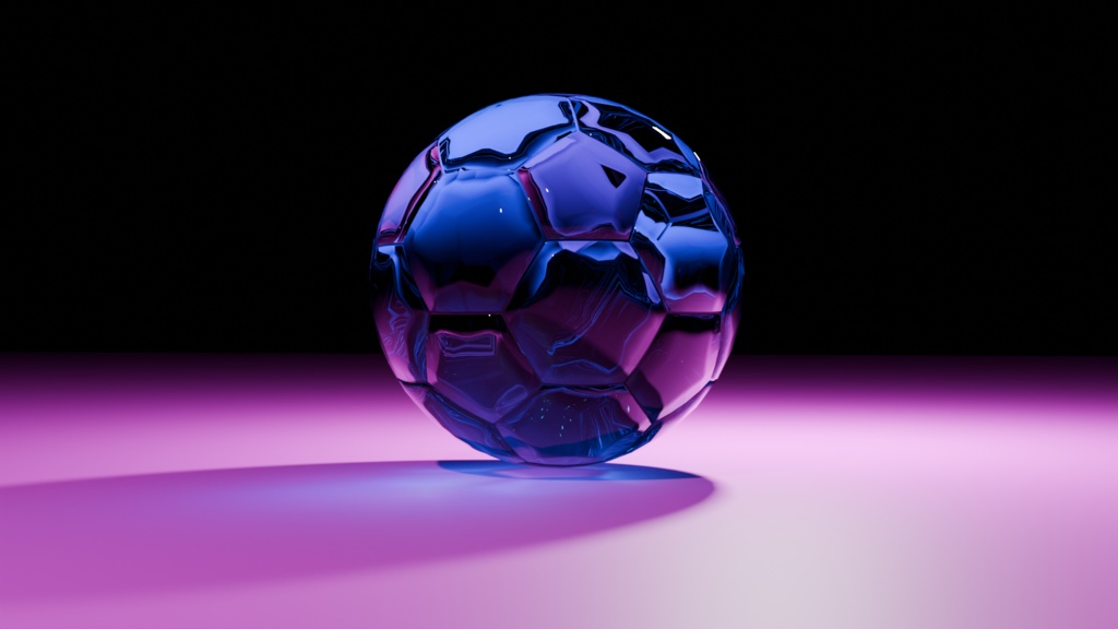 「3Dモデル」ガラスアートなサッカーボール