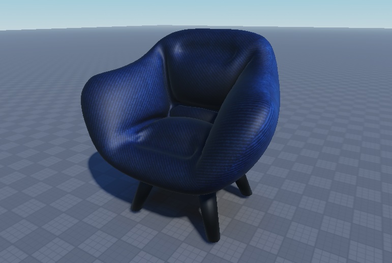 Unity&Roblox対応!「3Dモデル」おしゃれなデニム風ソファ