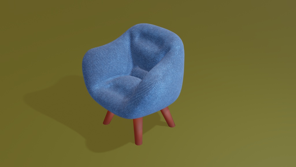 Unity&Roblox対応!「3Dモデル」おしゃれなデニム風ソファ