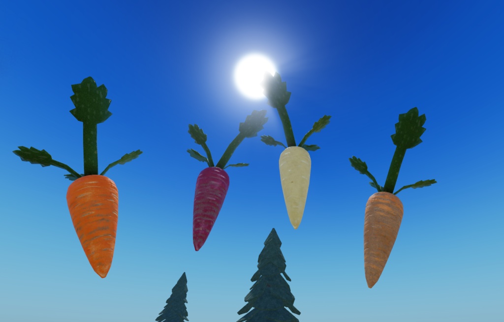 Unity&Roblox対応!「3Dモデル」リアルな人参🥕4種セット