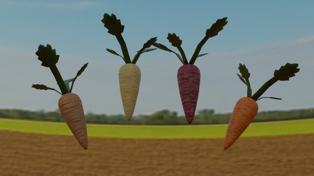 Unity&Roblox対応!「3Dモデル」リアルな人参🥕4種セット