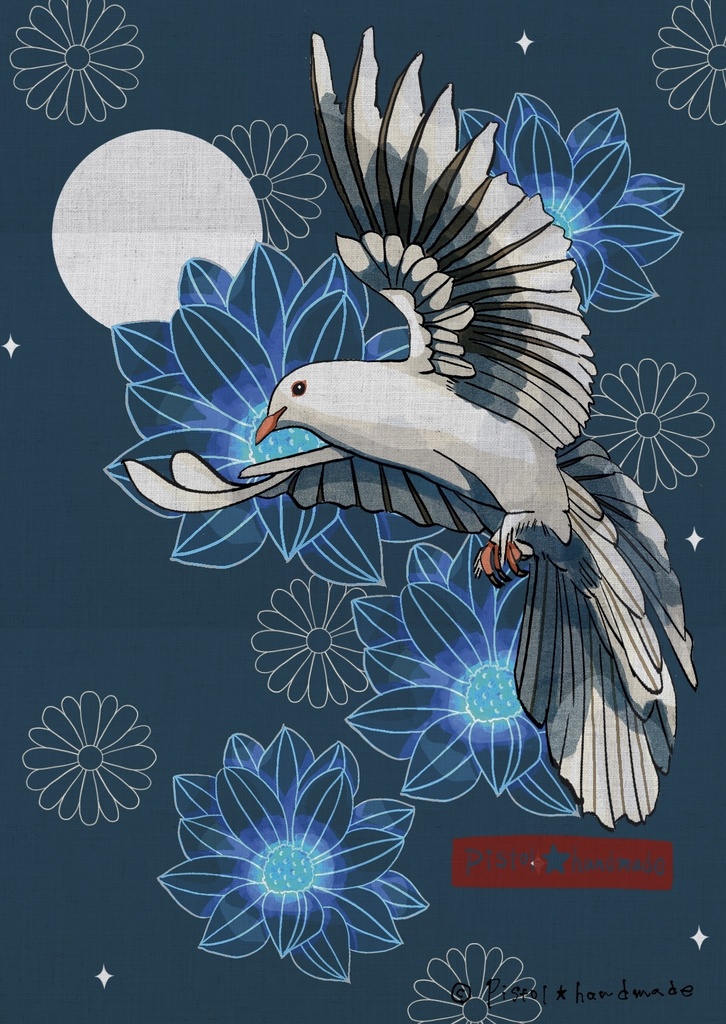 A white dove and a moonlit night 【ダウンロード販売】