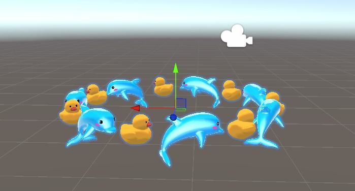 イルカさんとヒヨコさん仲良しヘイロー