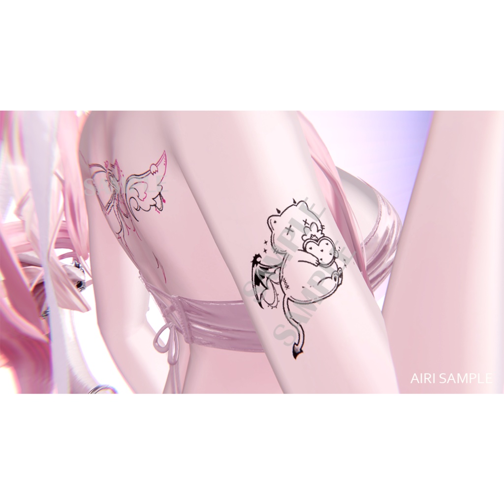 💞VALENTINE SALE中💞˚₊‧꒰ა 𓂋 ໒꒱ ‧₊˚『天魔の愛タトゥー』Love of Angel x Demon Tattoo Texture【VRC】