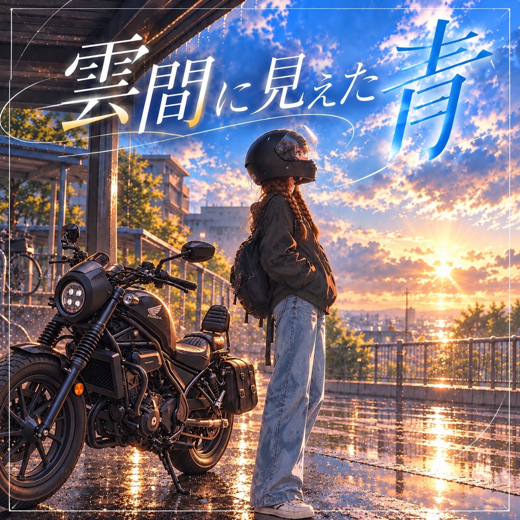 雲間に見えた青
