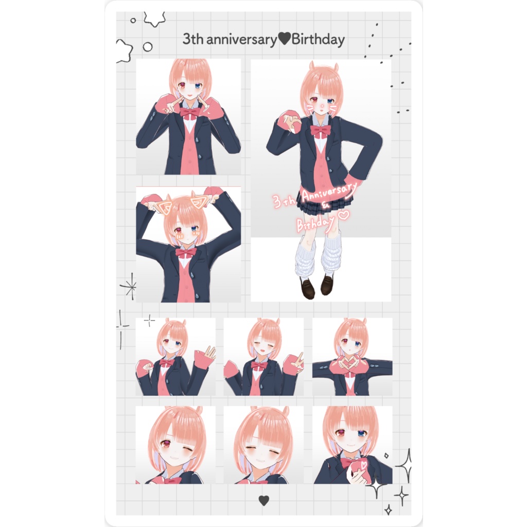 JK水プリクラ風スマホステッカー