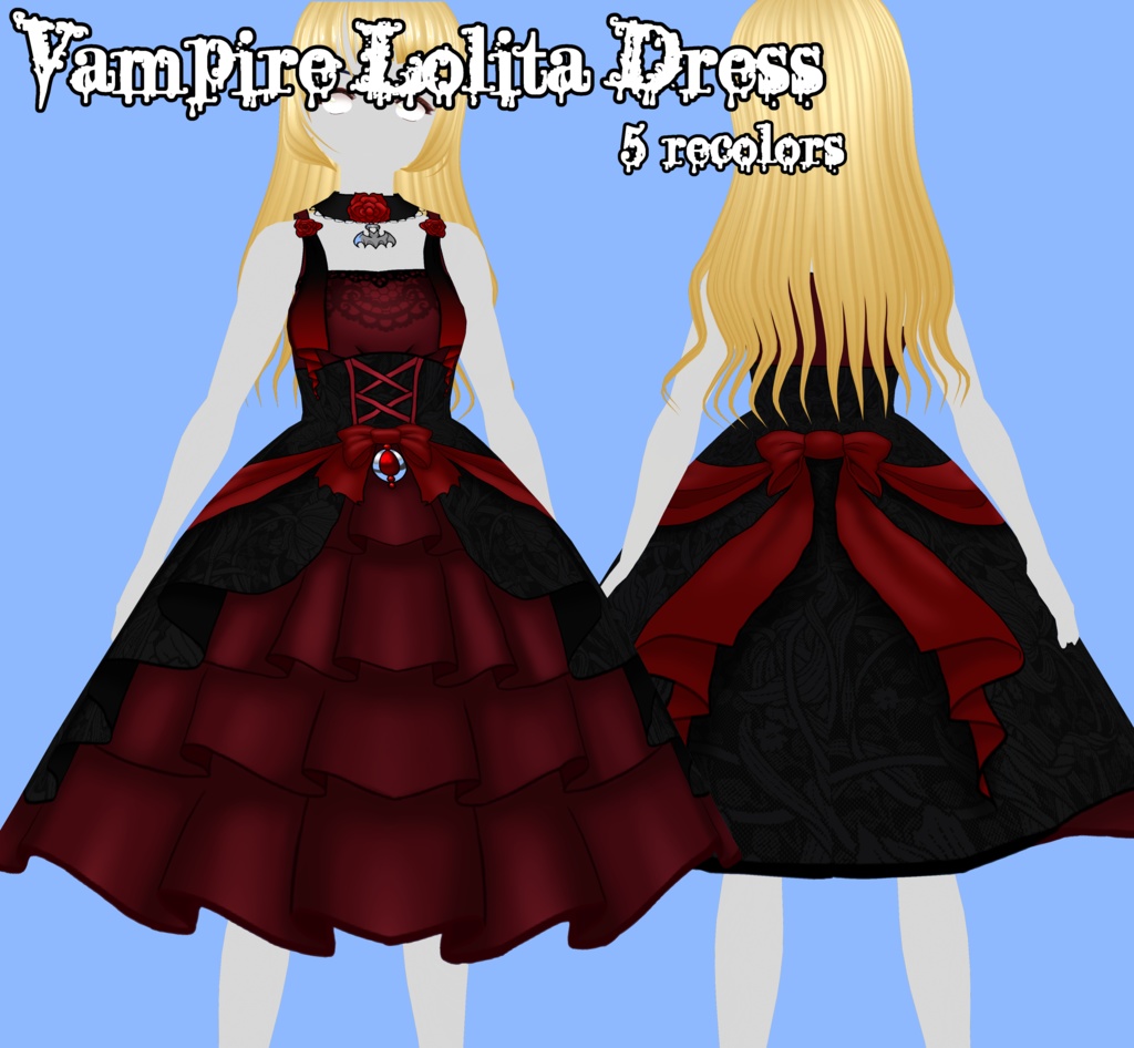 [VROID] Vampire Lolita Dress - 5 recolors