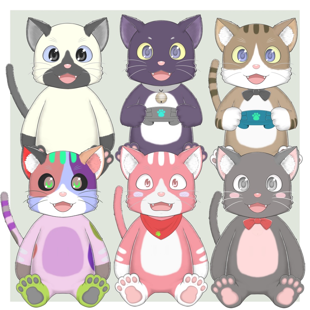 live2d customize model.好きな色と模様にできるゲーミングカスタム猫