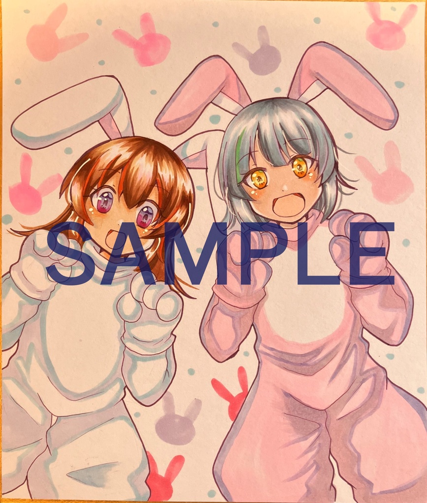 地下鉄に乗るっ手描き色紙