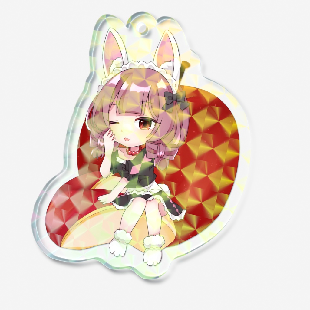 【ホログラムアクリルキーホルダー】美羽蘭&リンゴ