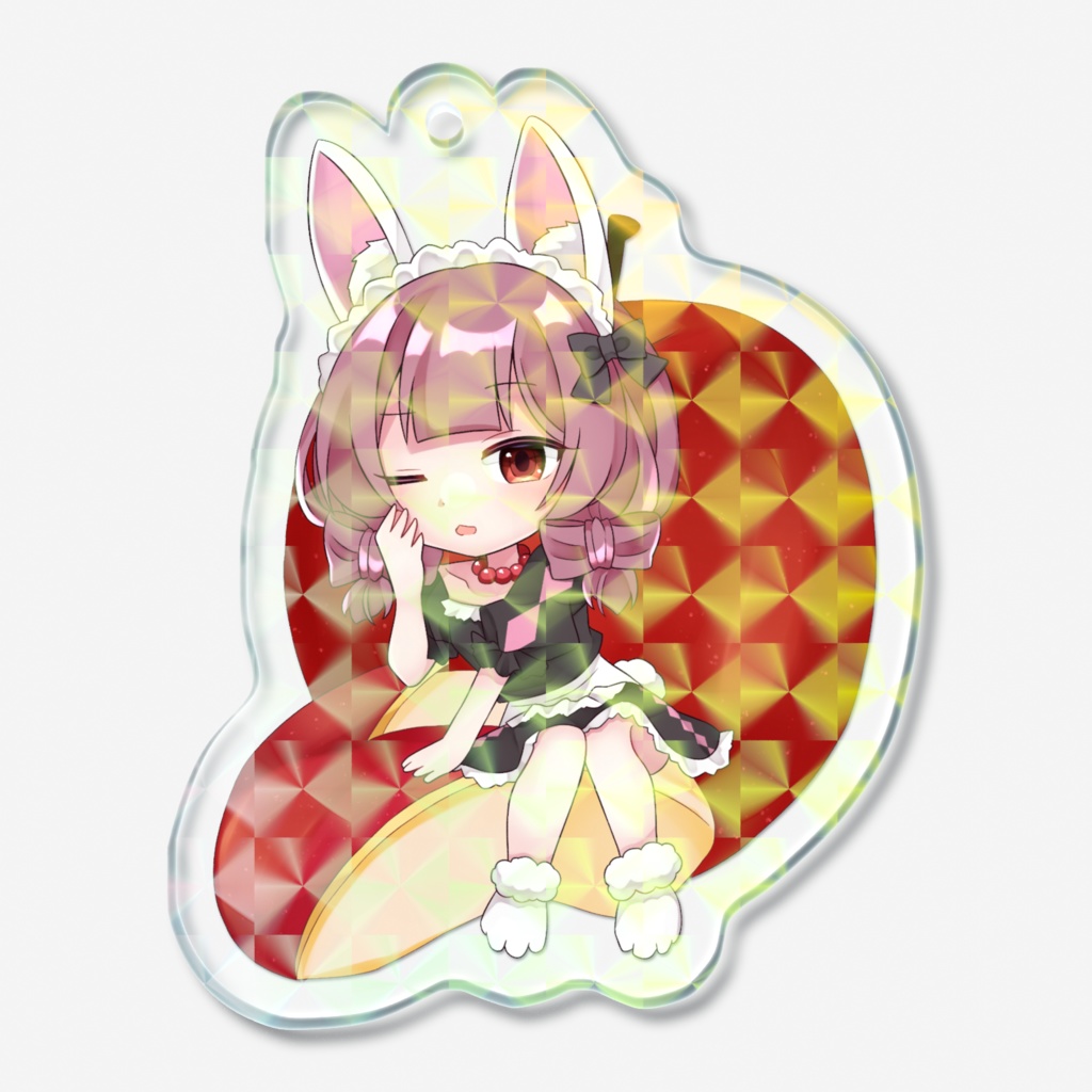 【ホログラムアクリルキーホルダー】美羽蘭&リンゴ