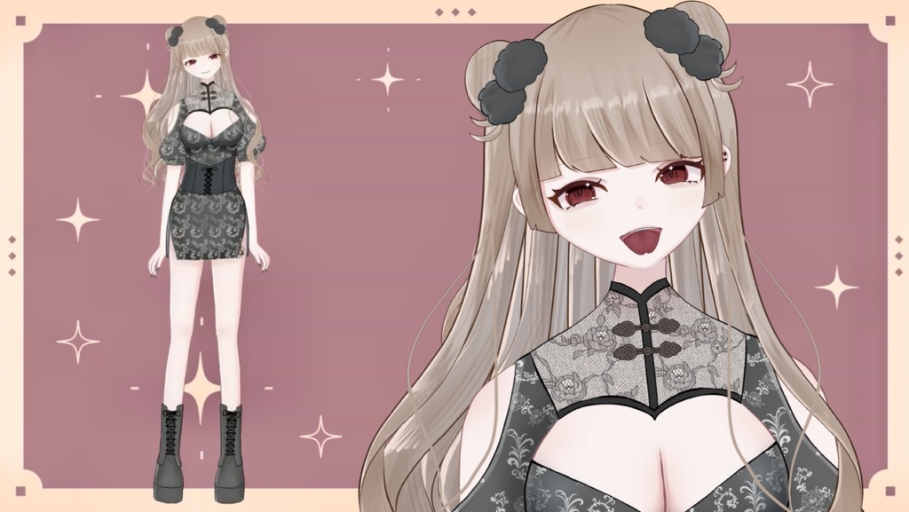 【汎用モデル】VTS推奨。チャイナ風女の子【FREEモデル】