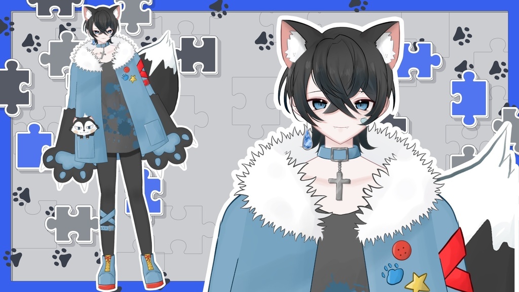 【FREE汎用モデル】VTS推奨。オオカミモチーフ男の子