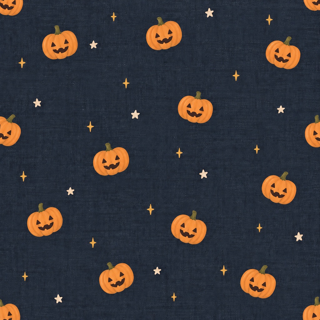 【14枚セット】ハロウィンデジタルペーパー|おばけ・かぼちゃ・コウモリ・黒猫|リネン柄 12×12inch 300dpi