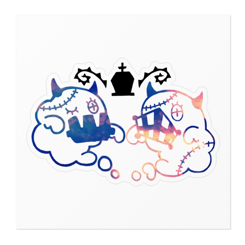 まつげモンスター No.038 No.039 墓守の双子 ステッカー