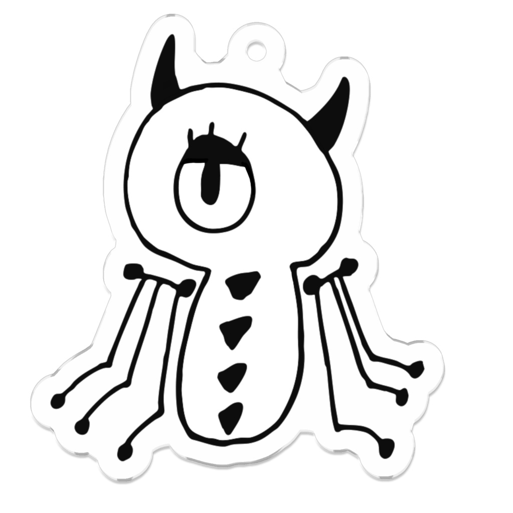 まつげモンスター No.09 (白黒Ver.) アクリルキーホルダー