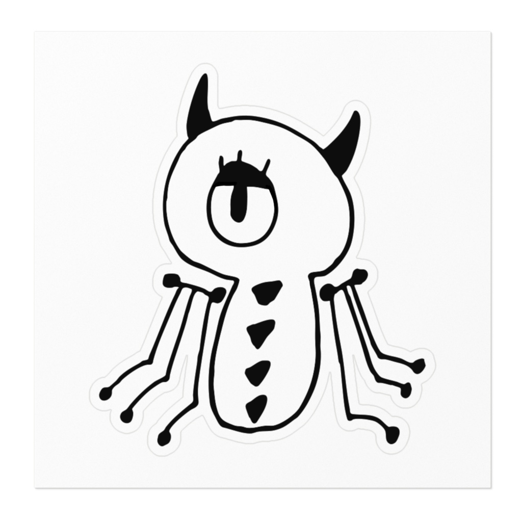 まつげモンスター No.09 (白黒Ver.) ステッカー