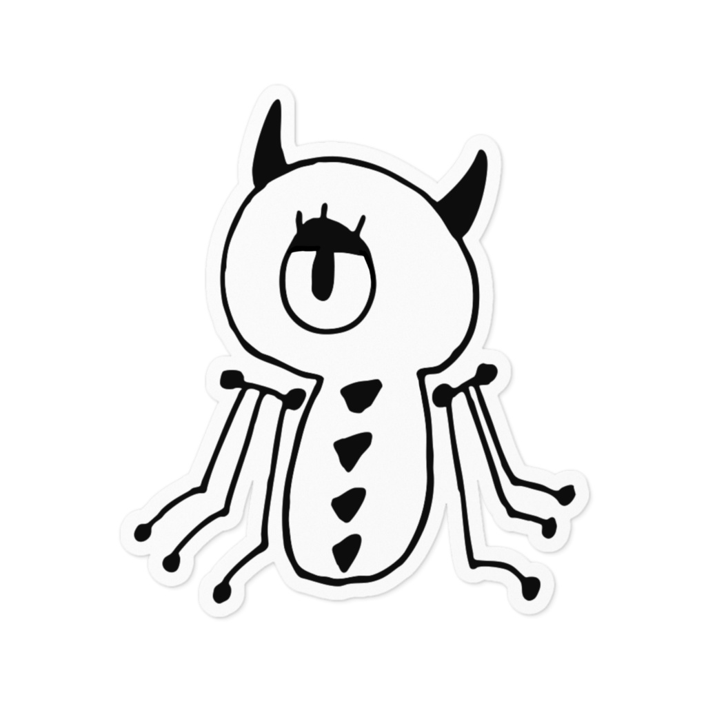 まつげモンスター No.09 (白黒Ver.) ステッカー