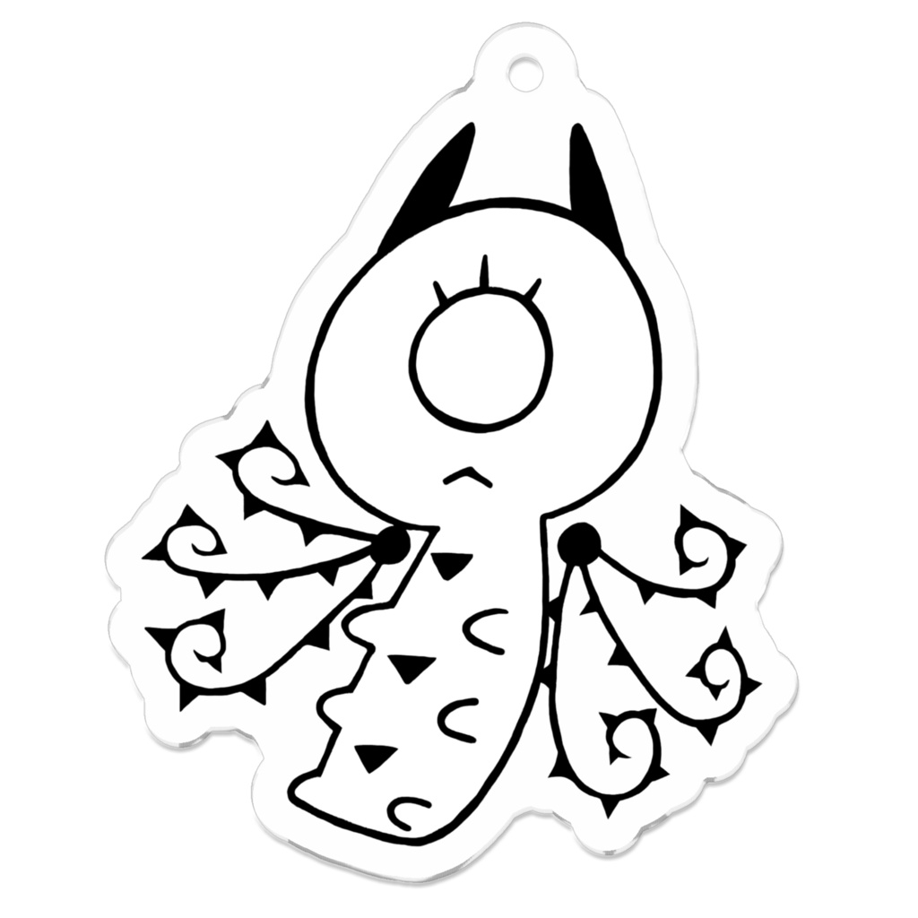 まつげモンスター No.01 (白黒Ver.) アクリルキーホルダー