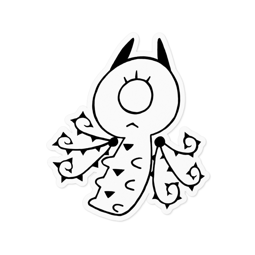 まつげモンスター No.01 (白黒Ver.) ステッカー
