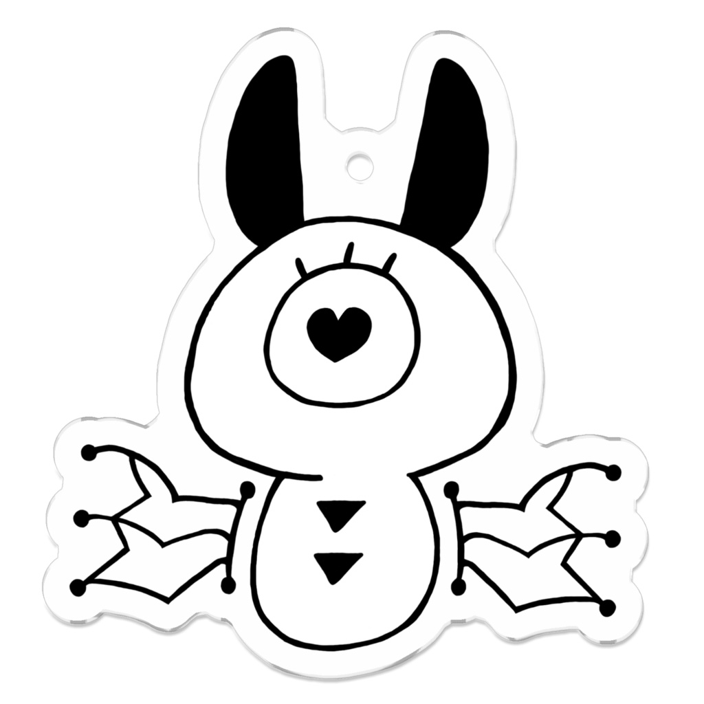 まつげモンスター No.06 (白黒Ver.) アクリルキーホルダー