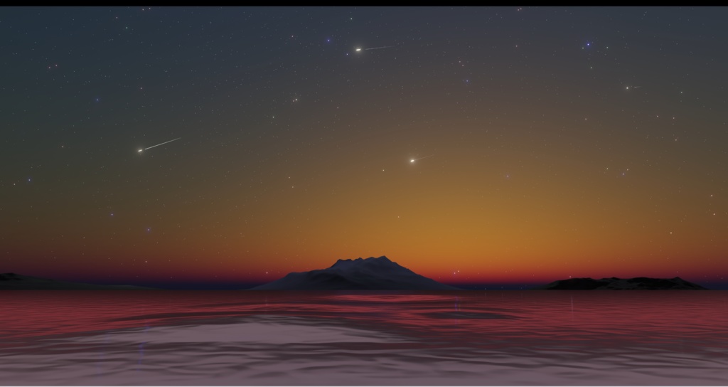 流れ星と夕焼け
