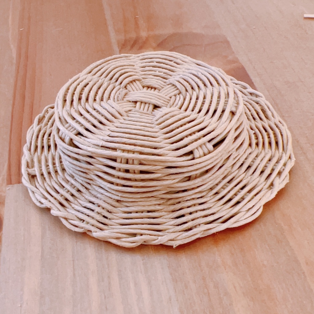 10センチ ぬい服 カンカン帽 茶 ハンドメイド