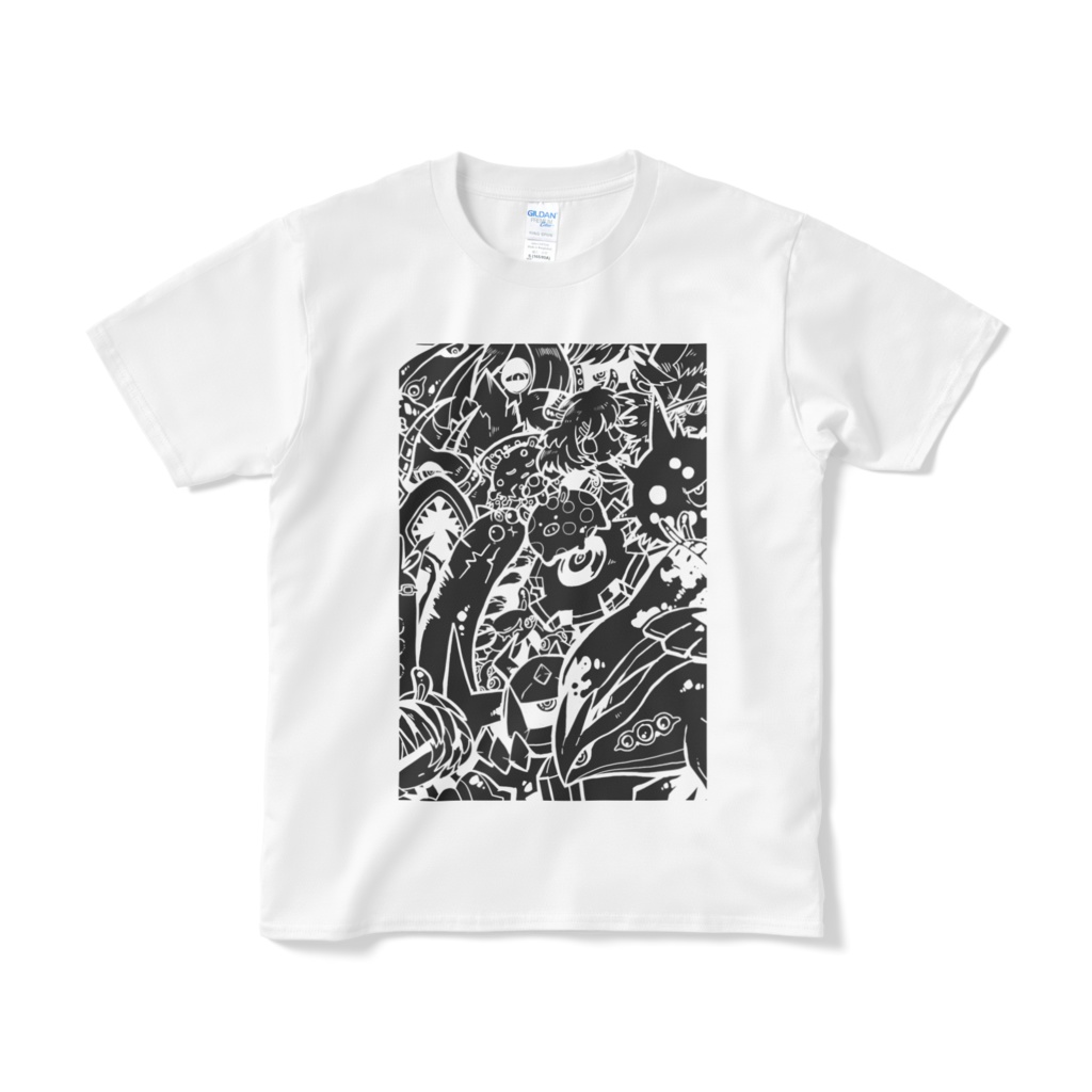 ワクワクキャラTシャツ-ホワイト