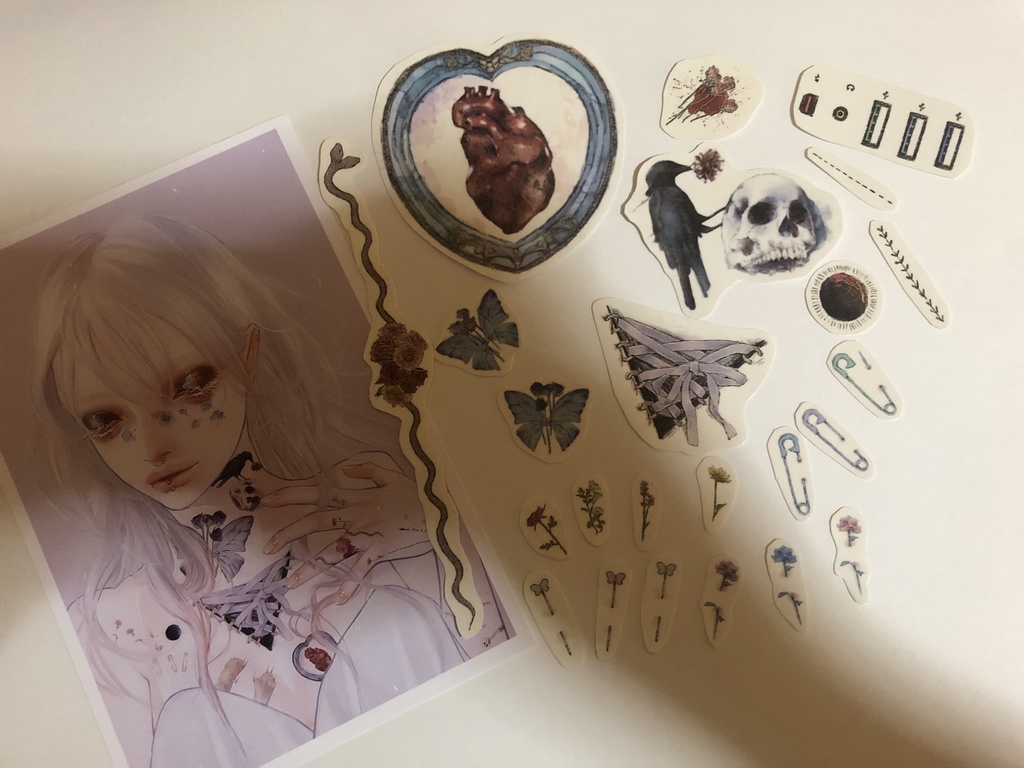 タトゥーシール心臓(大)他