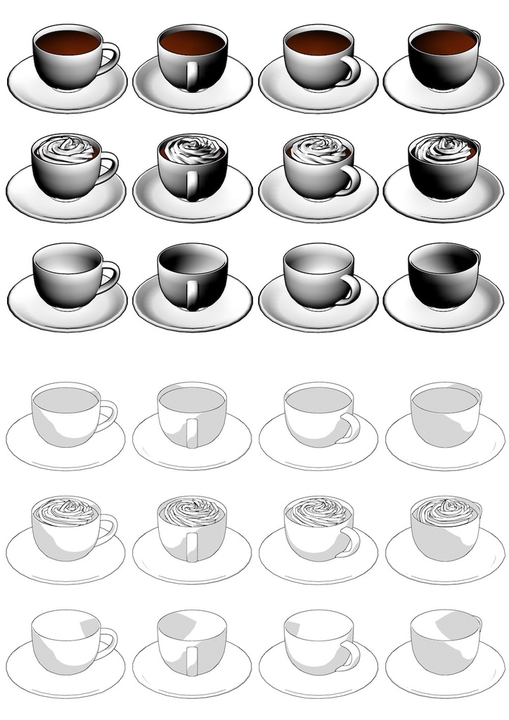 3Dカフェドリンクセット【クリスタ用3D/cs3o】