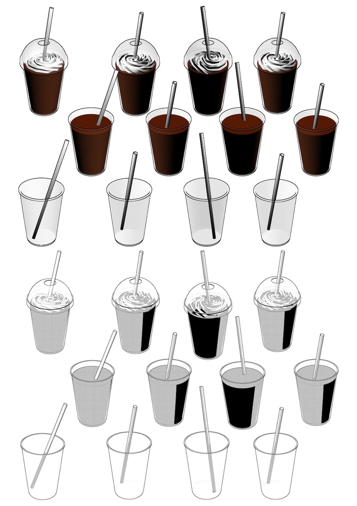 3Dカフェドリンクセット【クリスタ用3D/cs3o】